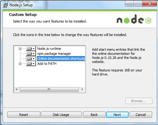 instalación de nodo msi-versión-on-Windows-paso5